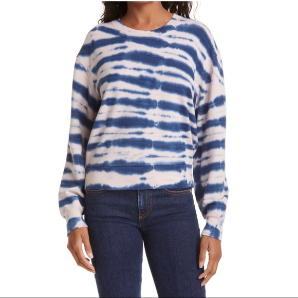 Rails Tops - Rails Ramona Striped Indigo Tie Dye Sweatshirt Size Small